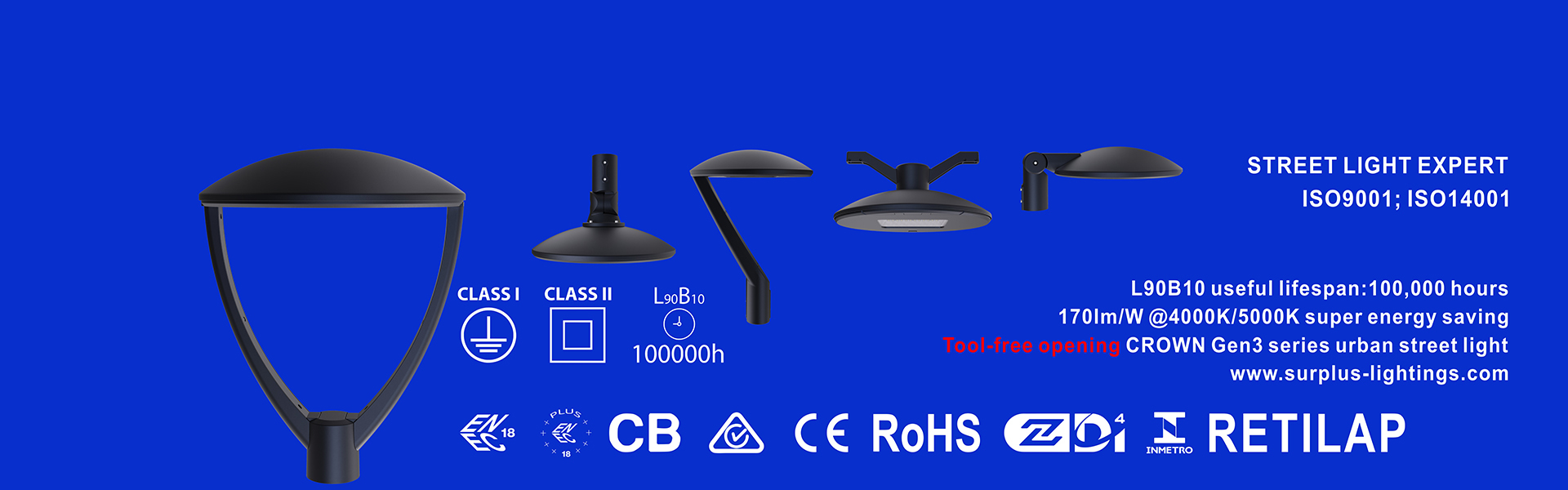 품질 오일 Gen4 195lm/W ENEC ENEC+ CB SAA Zhaga-D4i 거리등 공장